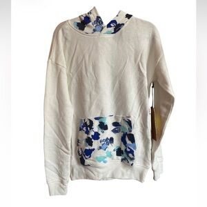 Cristina Martinez Nordstrom Pullover French Terry Hoodie Blue Grow to Bloom NWT